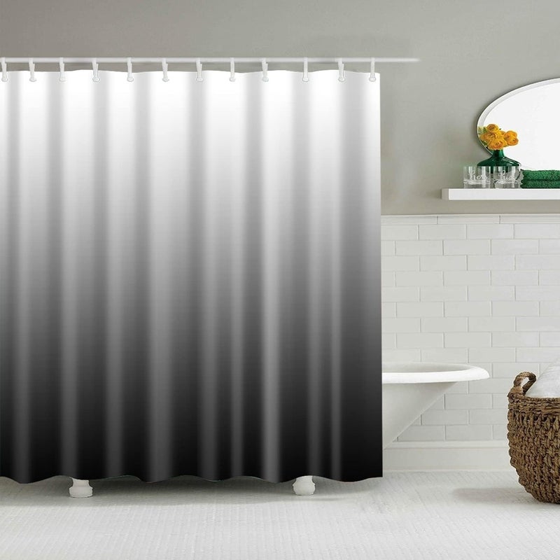 TIKABC Shower Curtain Liner, Grey Lightweight Shower Curtain Liners, Plastic Shower Curtains, 72x72 inch PEVA Shower Liner with 12 Grommet Holes 3 Magnetic Weights - Image 1